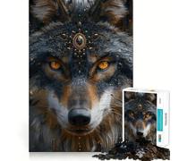 Spiritual Wolf Jigsaw Puzzles 1000 Pieces for Adults Boost Recall Relax Mind Accurate Edge Santa Wish List 38x26cm