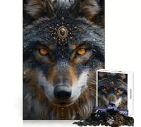 Spiritual Wolf Jigsaw Puzzles 1000 Pieces for Adults Boost Recall Relax Mind Accurate Edge Santa Wish List 38x26cm