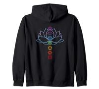 Spiritual Zen Back Lotus Flower Chakras Aligned Yoga Lover Zip Hoodie