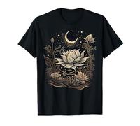 Spiritual Zen Moon Lotus Flower on Celestial Lotus Flower T-Shirt