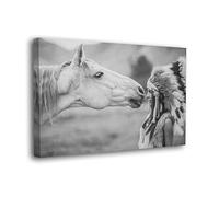 SpiritualHands Native American Indian Decor for Office Wall Art , Framed Art Canvas Western Home Decor Native American Art for Southwestern Decor, 8"x12",Ready to Hang)