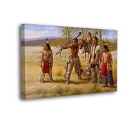 SpiritualHands Native American Indian Decor for Office Wall Art , Framed Art Canvas Western Home Decor Native American Art for Southwestern Decor, 8"x12",Ready to Hang)