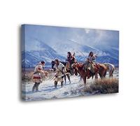 SpiritualHands Native American Indian Decor for Office Wall Art , Framed Art Canvas Western Home Decor Native American Art for Southwestern Decor, 8"x12",Ready to Hang)