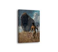 SpiritualHands Native American Indian Decor for Office Wall Art , Framed Art Canvas Western Home Decor Native American Art for Southwestern Decor, Print Wall Canvas Indian Decorations, Wolf Decor