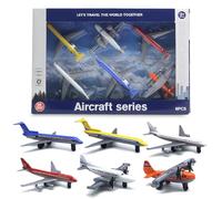 Spiritzohic Airplane Toys, 6PCS Pull Back Aeroplane Toys Diecast Aircraft Plane Models Toy Plane Set Cake Toppers Kids' Play Airplanes Toy Airplane Cake Decoration for Kids Birthday Gift