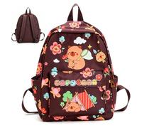 Spiritzohic Capybara Backpacks, Capybara Children's Schoolbag Lightweight Rucksack Cartoon Book Bag Cartoon School Bags Animal Backpack Kids Bookbag School Daypack Travel Bags for Kids(Brown)