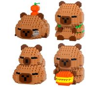 Spiritzohic Capybara Building Blocks Set, 4PCS DIY Blocks Micro Buildings Block Set DIY Building Sets 3D Puzzle Brick Creativity Bricks Micro Construction Bricks Gift for Birthday Carnival