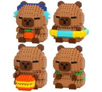 Spiritzohic Capybara Building Blocks Set, 4PCS DIY Blocks Micro Buildings Block Sets DIY Building Set 3D Puzzle Brick Creativity Bricks Micro Construction Bricks Gift for Birthday Carnival