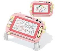 Spiritzohic Dinosaur Magnetic Drawing Board, Erasable Doodle Board Montessori Sketch Writing Pad Portable Drawings Pad Toddler Drawing Travel Educational Birthday Gift(Pink)(14 years and older