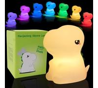 Spiritzohic Dinosaur Night Light, LED Soft Silicone Light 7 Colors Lamp Rechargeable Touch Lights with Timer Soft Silicone Nightlight LED Touch Lamp for Toddler Bedroom and Room Decor