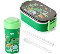 Spiritzohic Dinosaurs Insulated Lunch Bag Set, Childrens Lunch Box Set Dino, 900ml DinosaursBento Box and 500ml Leak Proof Water Bottle, for School Work Picnic Travel Beach, Gifts for Children