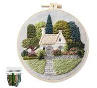 Spiritzohic Embroidery Kit, DIY Embroidery Starter Kit Punch Needle Kit with Flower Pattern Design Complete Embroidery Starter Kit with Patterns Threads and Needles Ideal for Relaxation and Crafting