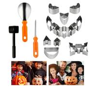 Spiritzohic Halloween Pumpkin Carving Kit, 13PCS Pumpkin Sculpting Set with Stencils and Tools Carving Tools Stainless Steel DIY Pumpkins Decorating Kit Stainless Steel Carvings Templates