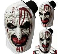 Spiritzohic Horror Mask Halloween Creepy Clown Latex Mask, Realistic Wounded Scar Face Mask,Art the Clown Mask Scary Killer Mask, Full Head Joker Mask for Halloween Cosplay Costume Props