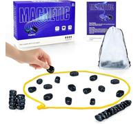 Spiritzohic Magnetic Chess Game, Magnetic Stone Game with String Portable Table Top Magnet Strategy Games Logic Training Magnetics Chess Board Games Educational Boardgame Toys for Birthday Carnival