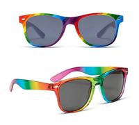 Spiritzohic Rainbow Sunglasses Set, 2PCS Rainbow Retro Sunglasses, Novelty Party Glasses for Women Men, Festival 90s Funky Sunglasses Accessories