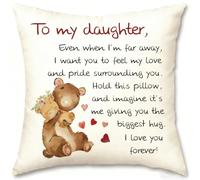 Spiritzohic To My Daughter Pillowcase Gift, Double Sided Pattern Pillowcase, Daughter Short Plush Throw Pillow Cover Gifts from Mum Dad on Birthday Thanksgiving Christmas and New Year -B
