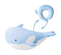Spiritzohic Whale Travel Pillow,2-in-1 Deformable Neck Pillow,U-Shape Pillows,2-in-1 Deformable Neck Pillows Cute Plush Animals Comfy Sleep and Play Companion for Camping, Sleeping（Blue
