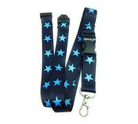 Spirius Stars Breakaway Lanyard Neck Strap with safety release clip, detachable metal clip for Card Holder, ID Badge/Key Holder UK (Blue Stars)