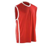 Spiro Basketball Quick Dry Top - Red/White - 2XL