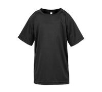 Spiro Chidlrens Impact Performance Aircool T-Shirt in Black | Size: 9-10 Years Spiro Black 9-10 Years