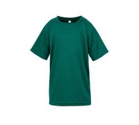 Spiro Chidlrens Impact Performance Aircool T-Shirt in Bottle Green | Size: 7-8 Years Spiro Bottle Green 7-8 Years