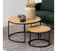 Spiro Coffee Table - Round - Oak - Set of 2