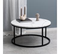 Spiro Coffee Table - Round - White Marble Effect
