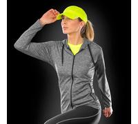 Spiro Fitness Ladies Hooded Tee-Jacket | Lightweight Full Zip Hoodie | Grey Marl | XS-2XL