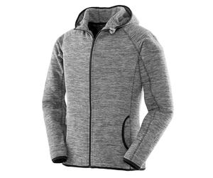 SPIRO FITNESS Womens Microfleece Hoodie, Grey/Black, 2XL. S245F