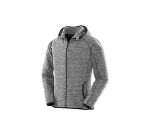 SPIRO FITNESS Womens Microfleece Hoodie, Grey/Black, Large. S245F