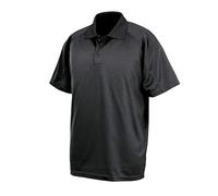 Spiro Impact Performance Aircool Polo Shirt, Unisex, Black, 5XL, Quick Dry Fabric