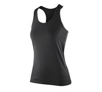 Spiro Impact Softex Sleeveless Fitness Vest Top Black, Large, Racer Back, Breathable