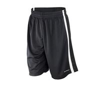 Spiro Mens Basketball quick dry shorts, 3XL, Black/ White