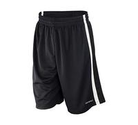 Spiro Men's Basketball Quick Dry Shorts - Black/White, Large