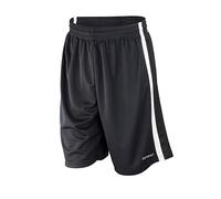 Spiro Men's Basketball Quick Dry Shorts - Black/White, X-Large