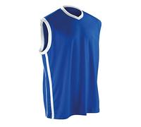 Spiro Mens Basketball Quick Dry Sleeveless Top (2XL) (Royal/White)