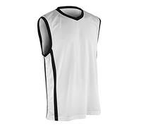 Spiro Mens Basketball Quick Dry Sleeveless Top (M) (White/Black)