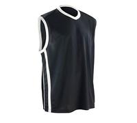 Spiro Mens Basketball Quick Dry Sleeveless Top (XL) (Black/White)