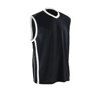 Spiro Men's Basketball Quick Dry Tops - Black/White, 4X-Large
