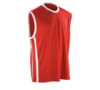 Spiro Men's Basketball Quick Dry Tops - Red/White, Large