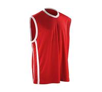 Spiro Men's Basketball Quick Dry Tops - Red/White, X-Large