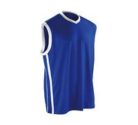 Spiro Men's Basketball Quick Dry Tops - Royal/White, X-Large