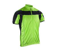 Spiro Men's Bikewear Full Zip Tops - Black/Fluorescent Lime Green, X-Large