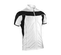 Spiro Men's Bikewear Full Zip Tops - White/Black, X-Large
