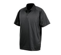 Spiro Men's Impact Performance Aircool Polo T-Shirt in Black | Size: XL Spiro Black XL