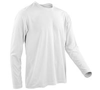 Spiro Mens Quick Dry Long Sleeve T Shirt White