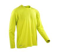 Spiro Men's Quick Dry Performance Long Sleeve T-Shirt, Lime, Medium