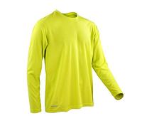 Spiro Men's Quick Dry Performance Long Sleeve T-Shirt, Lime, X-Large