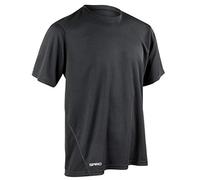 Spiro Mens Quick Dry Sports Short Sleeve Performance T Shirt (L) (Black)